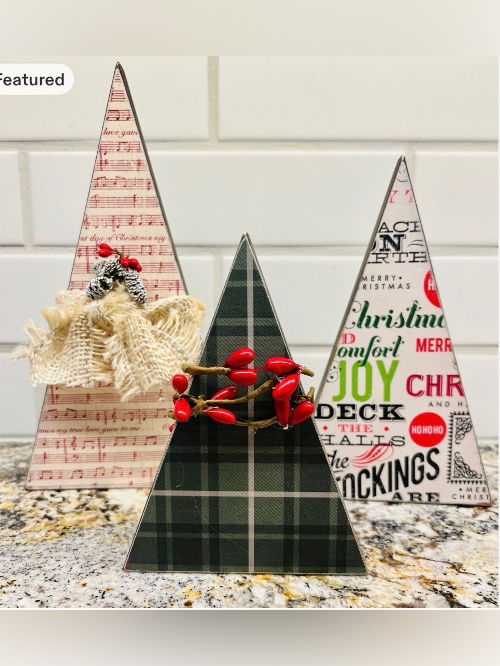 Handmade Wood Trees Decorative Christmas Tree Set- Home Holiday Farmhouse